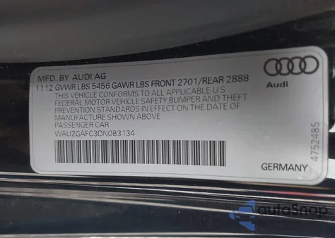 2013 Audi A7 3.0T Premium from USA, damaged, VIN WAU2GAFC3DN083134